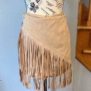 Tan Fringe Women's Skort